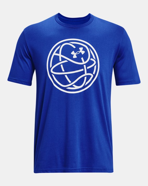 Men's UA Hoops Logo T-Shirt, Blue, pdpMainDesktop image number 4